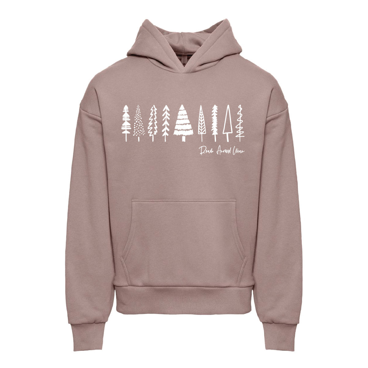 Holiday Trees hooded sweatshirt. Roam Around Wear is a Wyoming T-shirt company based in Gillette, Wyoming