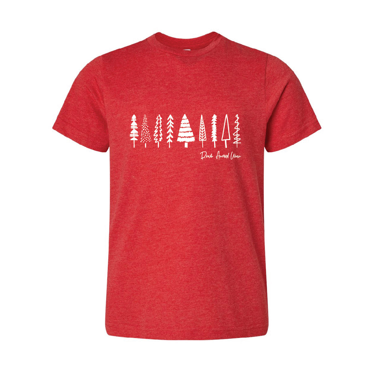 toddler- youth holiday trees tee. Roam Around Wear is a Wyoming t-shirt company based out of Gillette, Wyoming