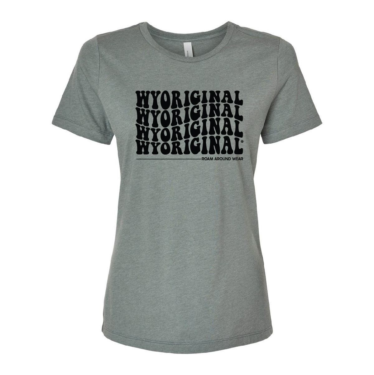 WYORIGINAL® Women's Relaxed Tee. Women's basic tee. Women's Wyoming tee. Roam Around Wear is a Wyoming t-shirt company based out of Gillette, Wyoming